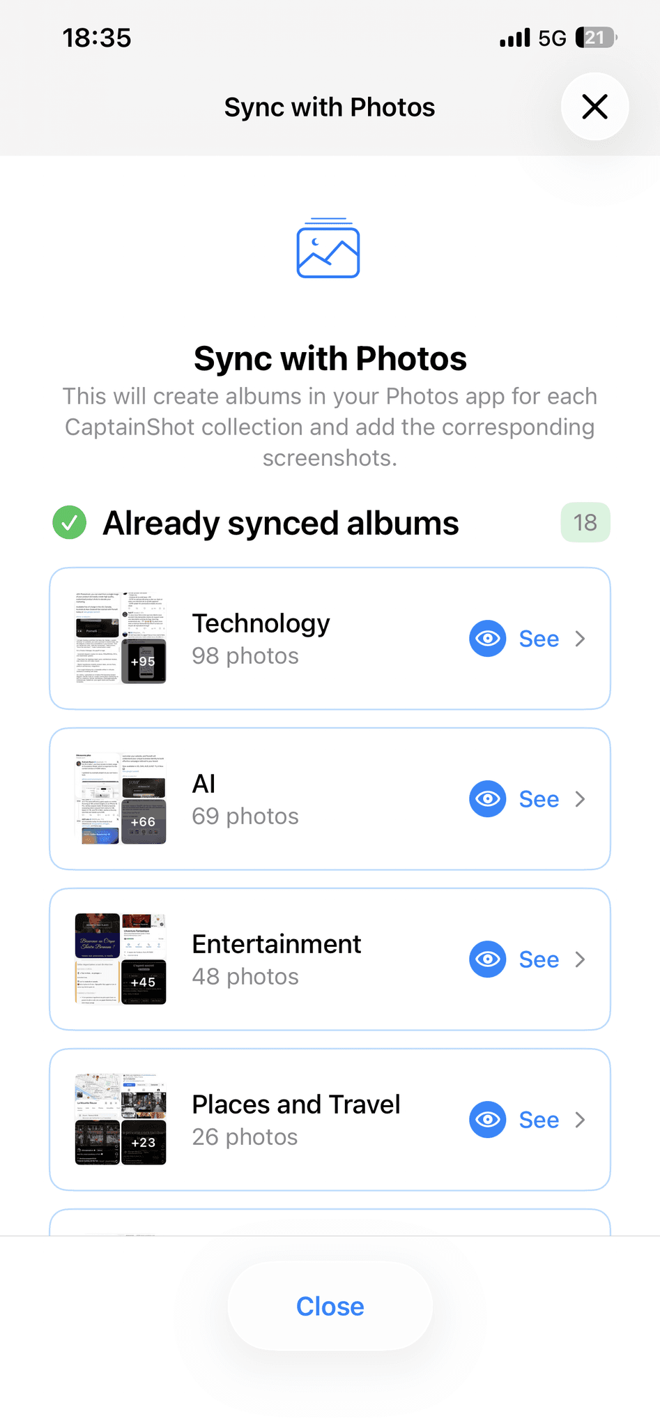 Screenshot de l'application