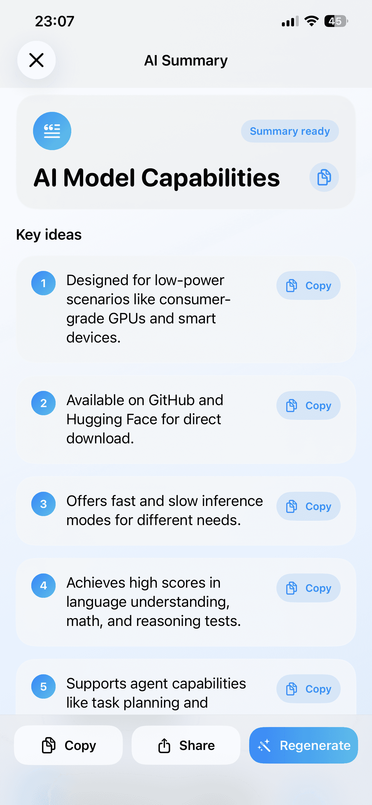 App screenshot Collections