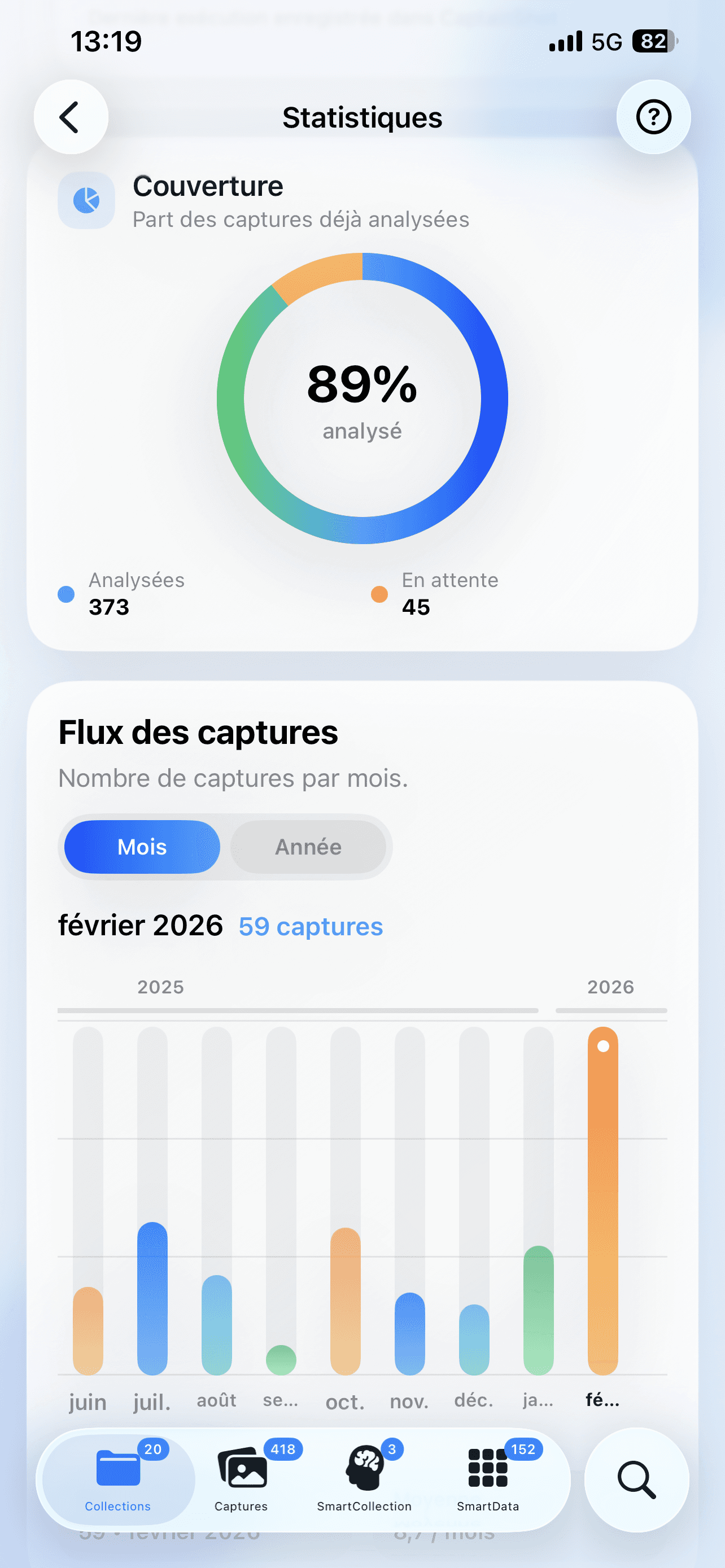 App screenshot Collections